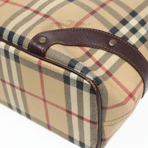 BURBERRY Nova Check Hand Bag PVC Beige Auth 93196 - Picture 15 of 16